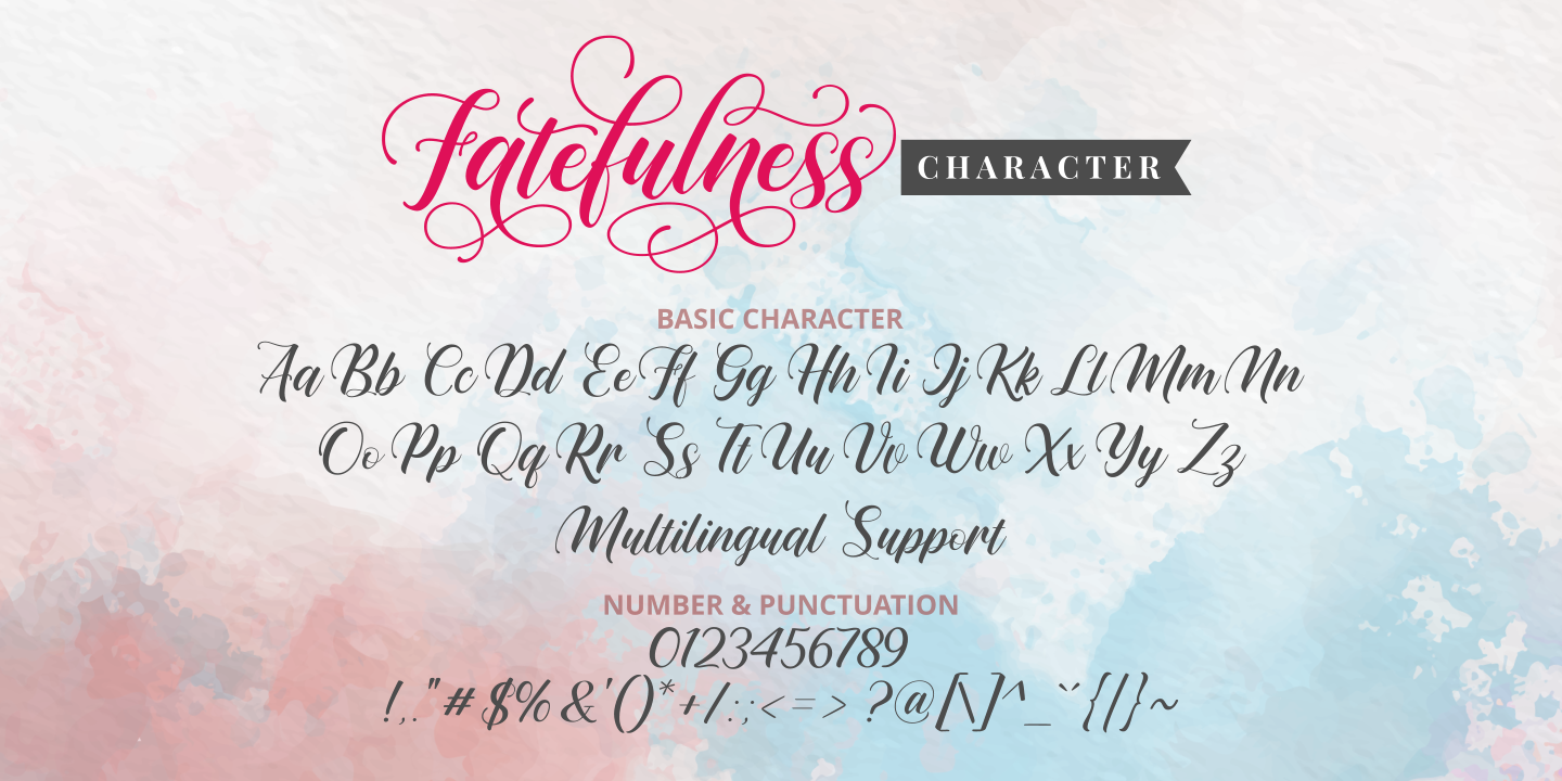 Beispiel einer Fatefulness Regular-Schriftart